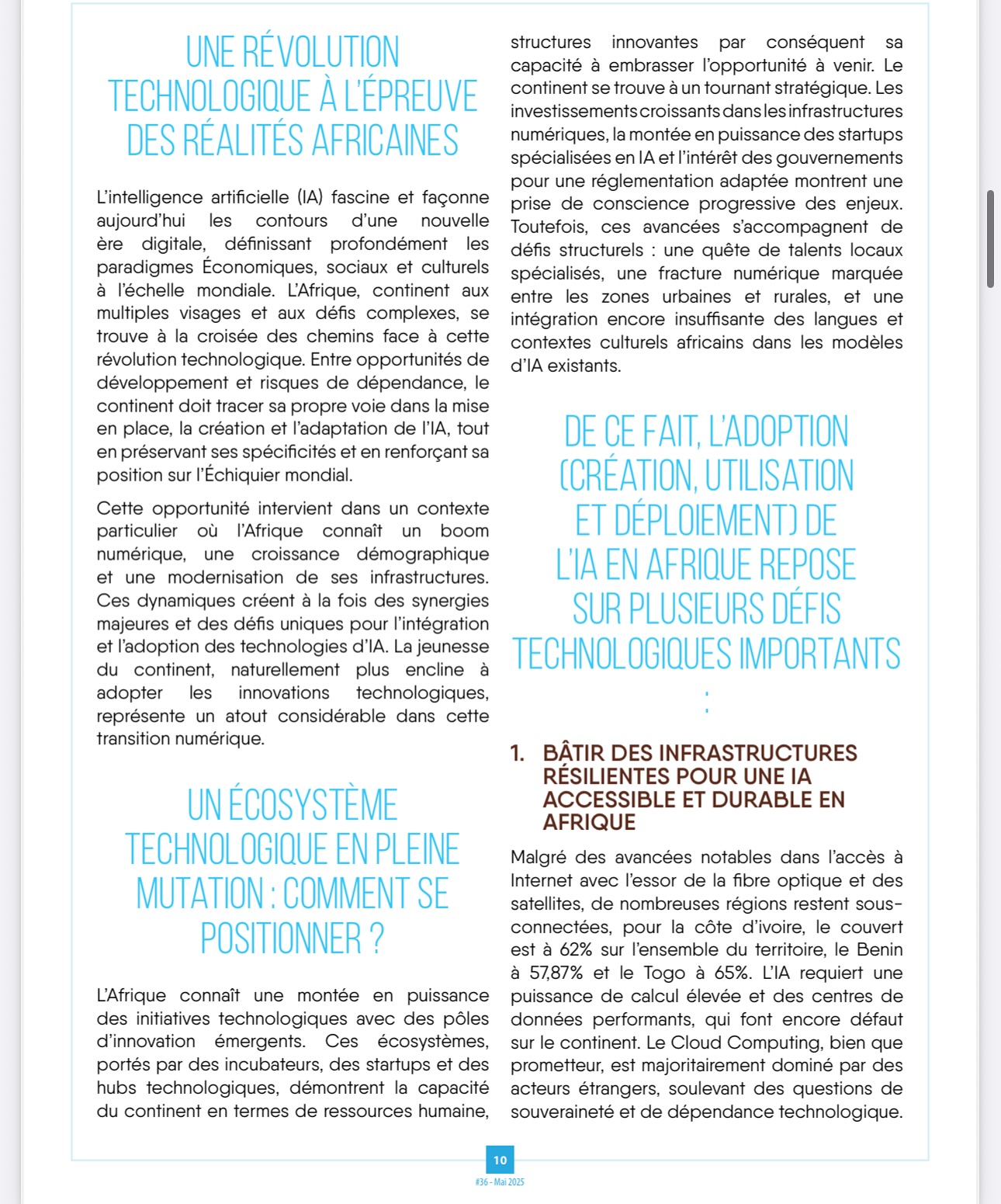 Tribune — « L'intelligence artificielle en Afrique : entre promesses et vigilances »