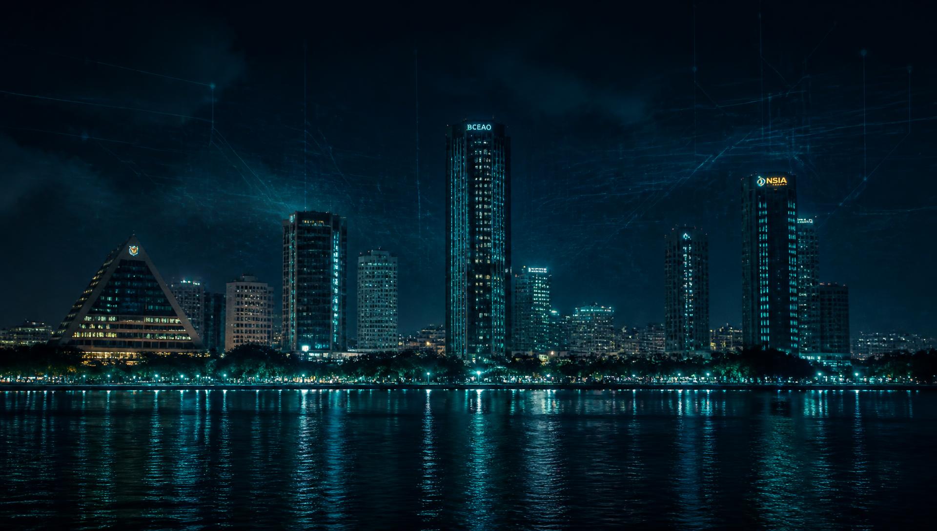 Skyline d'Abidjan la nuit
